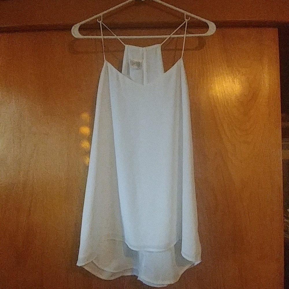 Express White double layered sheer tank